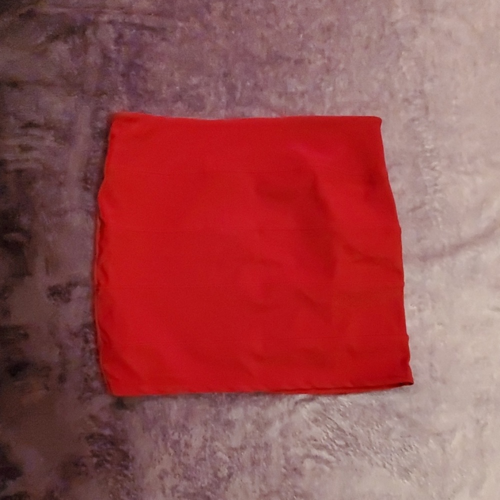 Zip up red skirt